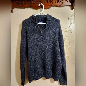 Chaps Ralph Lauren sweater half zip jacket black size large